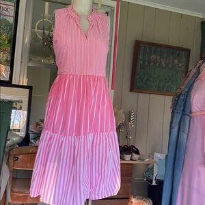 J crew striped sleeveless midi dress